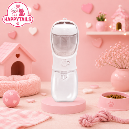 HAPPYTAILS PawGo™ 2-in-1 Travel Bottle with Storage Food and Water Container for Pet.